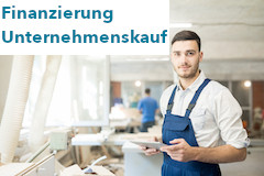 Im Bild steht der Text: Finanzierung Unternehmenskauf, neues KfW-Programm macht es möglich